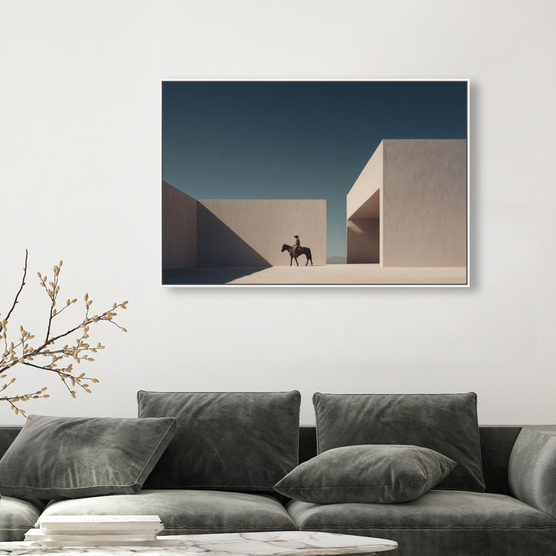 Lone Equestrian II Canvas Animals Print by Oliver Gal, Black Frame, 15 x 10, 11"H x 16"W, White Floater Frame