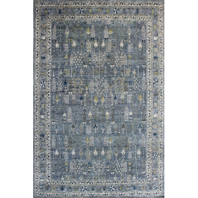 Transitional One-of-a-Kind Rectangle 9'11" X 13'9" Wool Area Rug Blue