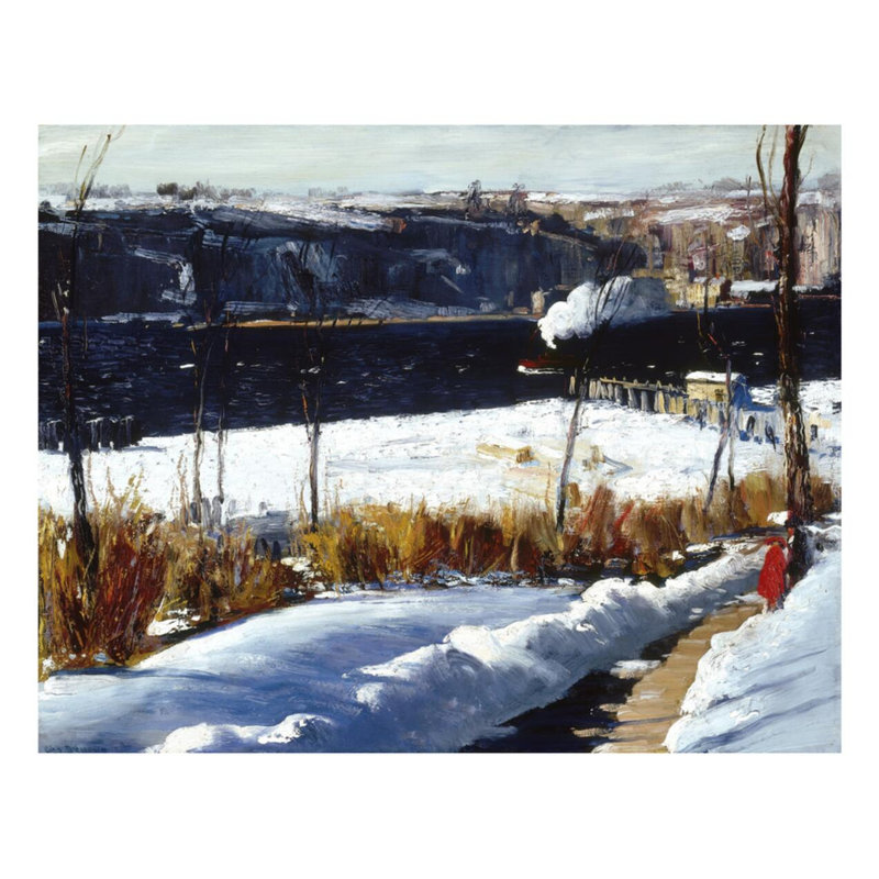 «Winter Af après-midi Riverside Park New York City» par George Wesley Bellows, impression giclée, H 22 po x l 28 po