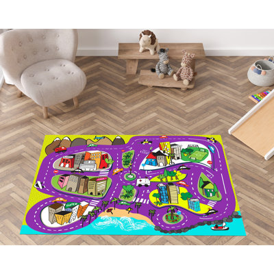 Byanka Vinyl Machine Printed 120cm X 170cm Area Rug