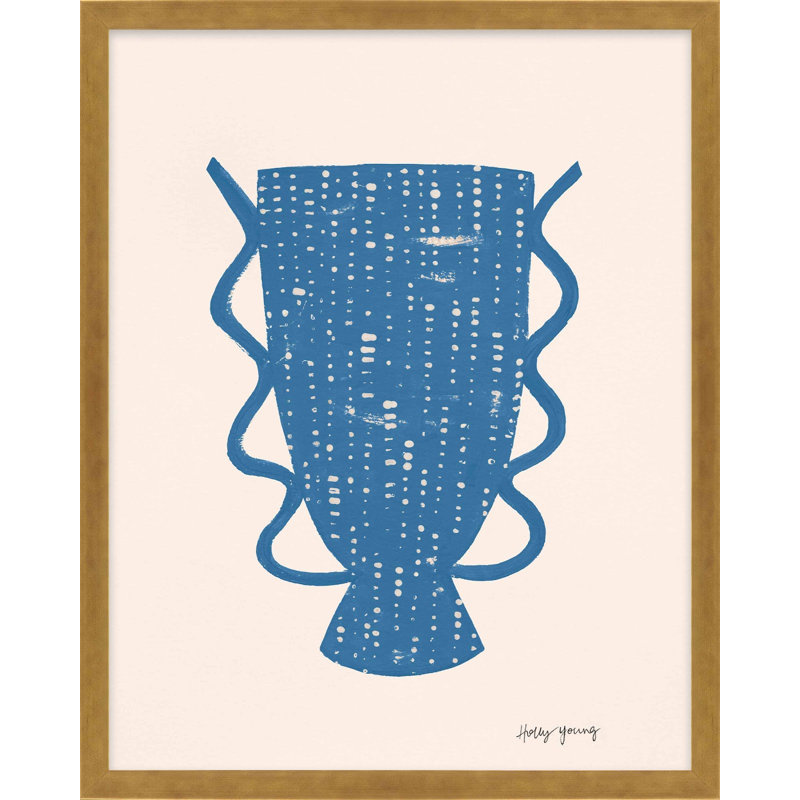 Blue Vessel 6 Painting by Holly Young, Beige, 20" H x 16" W x 1.25" D