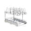 Glidez Multipurpose 2‑Tier Dual‑Slide Chrome‑Plated Steel Basket Pot and Lid Organizer