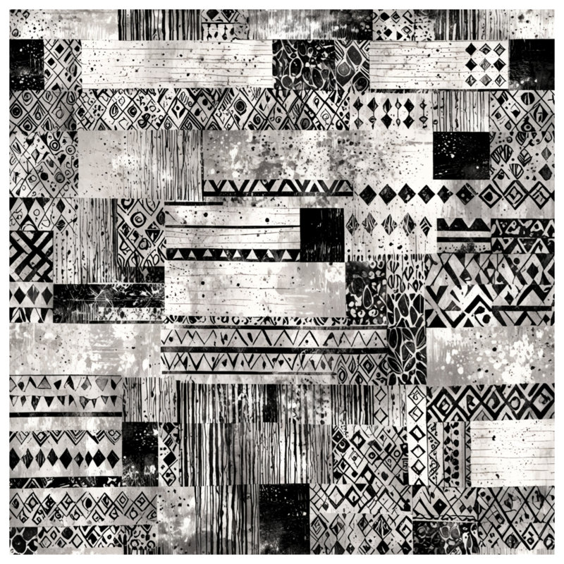 Édredon noir et blanc à motifs tribaux, Twin