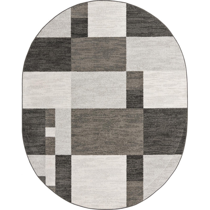Harender Geometric Indoor Rug, Oval 3'3" x 5'3"