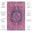 Tucson Vintage Look Machine Washable Non-Slip Area Rug in Red, Pink & Blue-1442591321