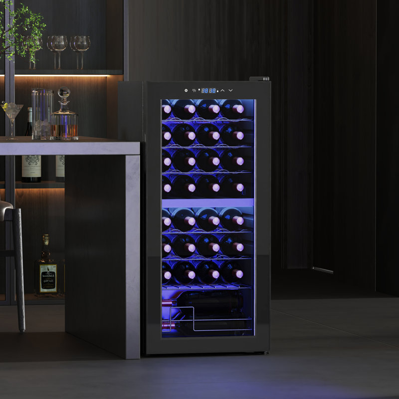 Berhley 86L Undercounter Wine Cooler Fridge with LED Light 32 Bottles