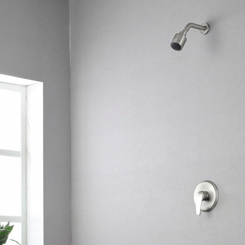 Complete Shower System with Rough in-Valve, Brushed Nickel