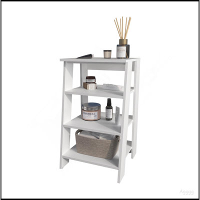 White Freestanding Bathroom Shelf With Open Storage