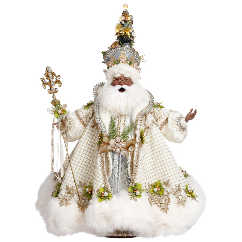 Père Noël afro-américain blanc - 27,5 pouces