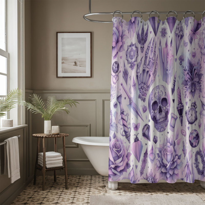 Rideau de douche 1 pièce Sweet Darkness, H 74 po x l 71 po