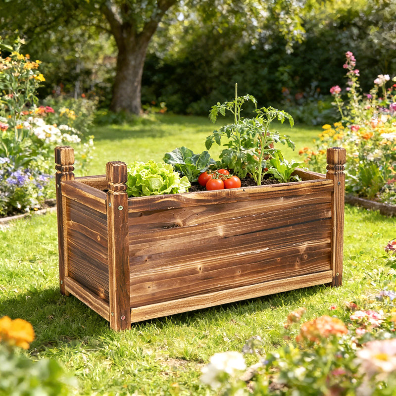Kley Wood Planter Box, 34cm H x 30cm W x 60cm D