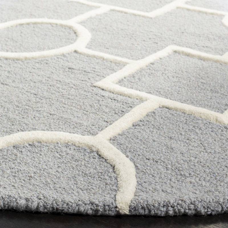 Tapis géométrique en laine touffeté à la main Cambridge, Round 6'