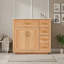 Meuble-lavabo avec lavabo en céramique, 4 tiroirs et tablette réglable