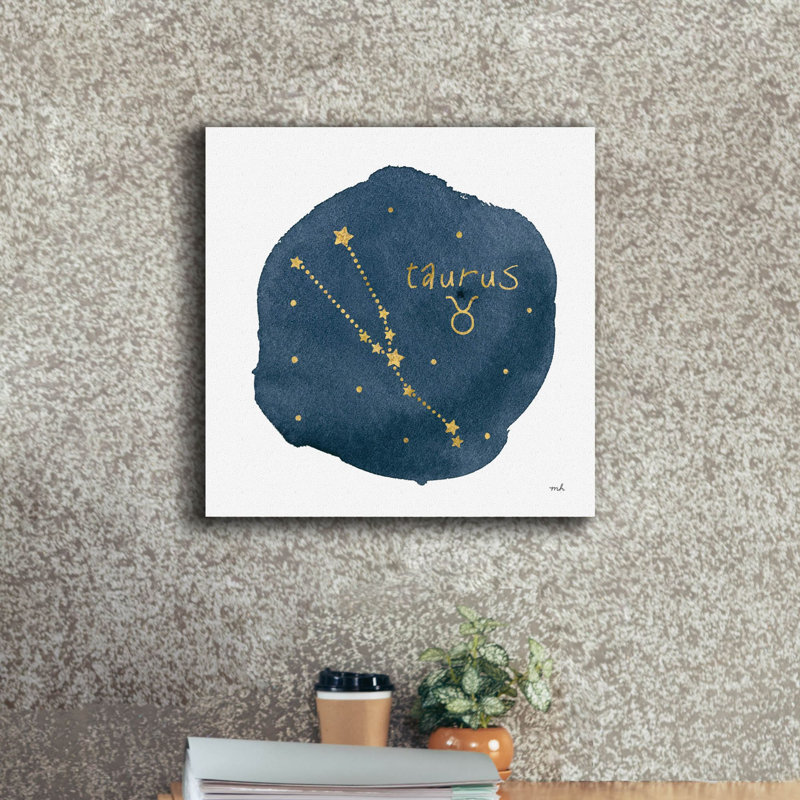 «Horoscope Taurus» par Moira Hershey, art mural sur toile, H 18 po x l 18 po x P 0,75 po