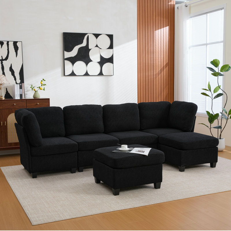 Canapé modulaire modulaire, canapé modulaire convertible avec repose-pieds avec rangement, canapé modulaire en forme de U pour le salon