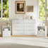 Ensemble 3 pièces commode 8 tiroirs et table de chevet 1 tiroir