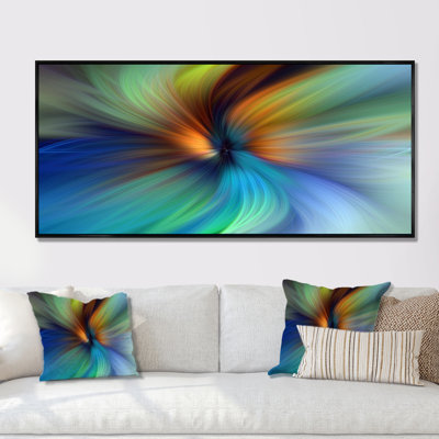 «Colorful Marbleized Swirl Abstract Leaf», impression sur toile