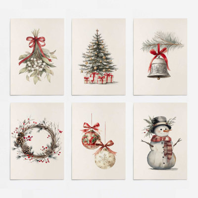 Ensemble de 6 estampes Yuletide Treasures
