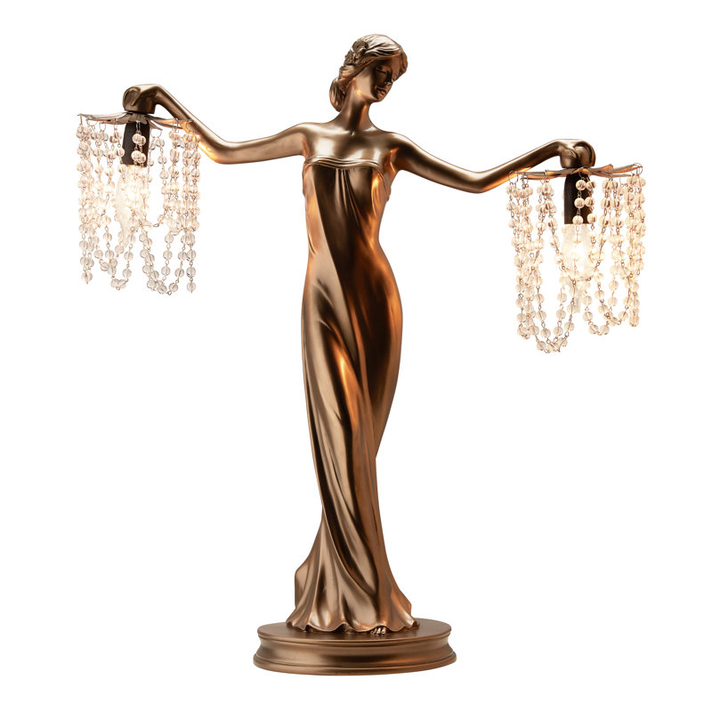 Roine 23.75"H Grecian Goddess Beaded Table Lamp