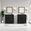 Meuble-lavabo double avec lavabo en céramique blanche, portes à fermeture douce, rangement spacieux, structure en bois massif, armoire de salle de bain moderne avec tiroirs et tablettes - unités 2 x 30 po-2057372224