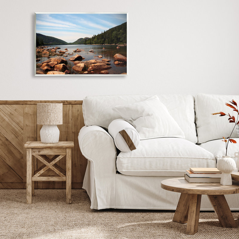 «Cold River Lake Landscape», plaque murale par Lisa Colberg, H 13 po x l 19 po