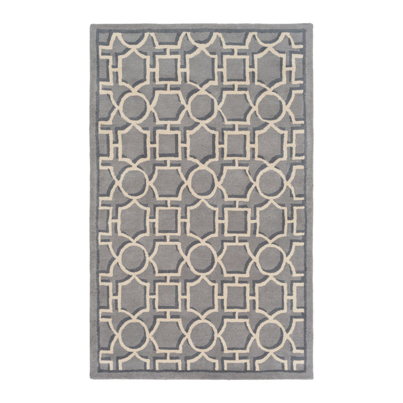 Wool Geometric Indoor Rug, Rectangle 9' x 12'