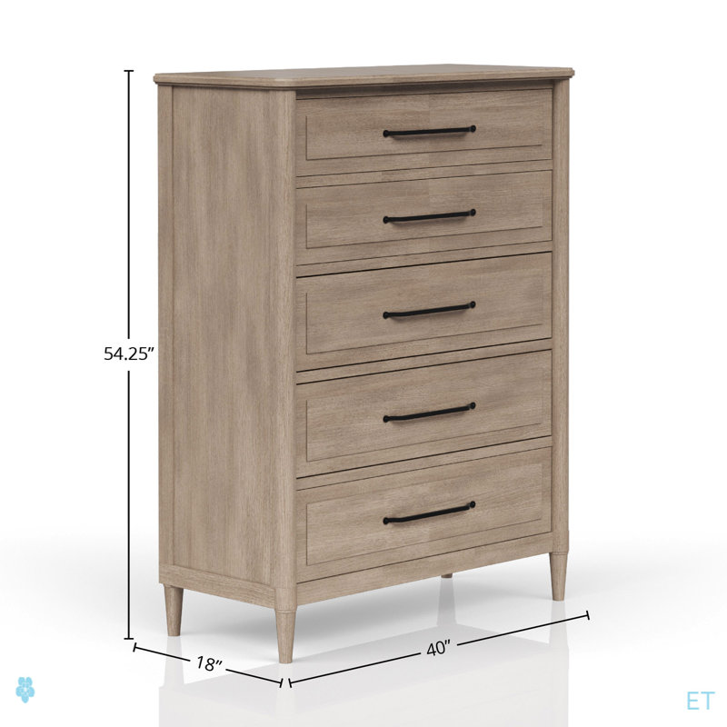 Commode 5 tiroirs finition sable