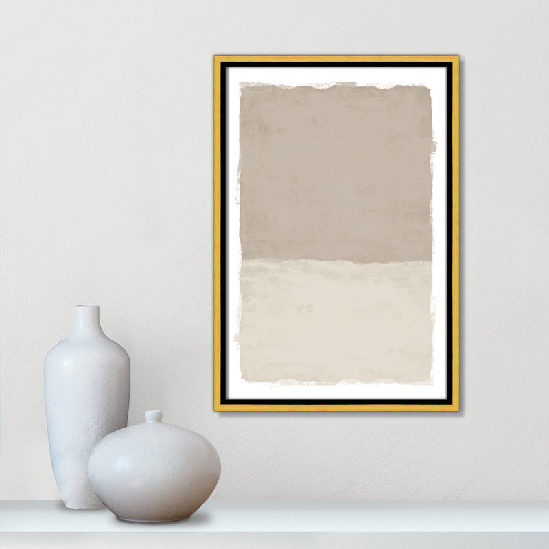 «Silent Sands I Print» par Natalie Carpentieri, L 13,5 po x H 19,5 po, Flotteur doré
