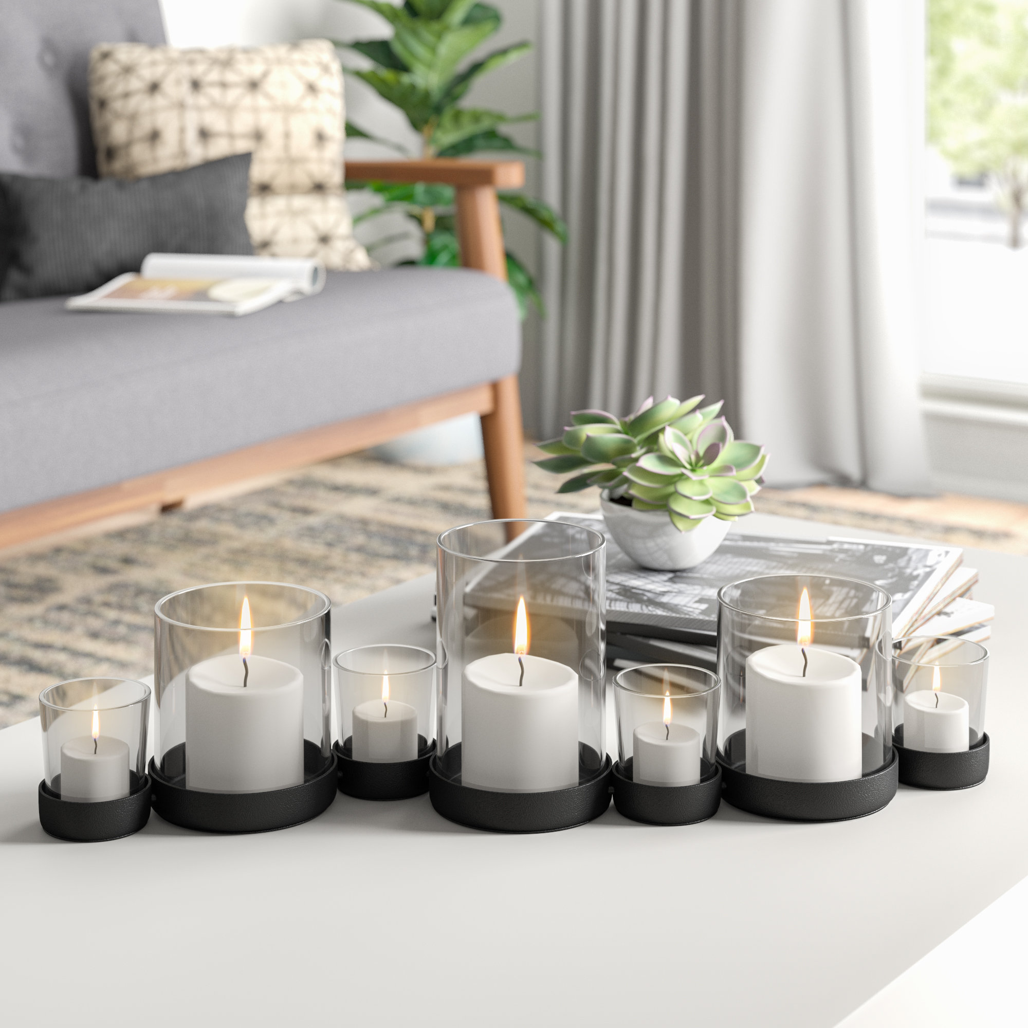 Zipcode Design™ Lush 7 Piece Tabletop Hurricane Set & Reviews | Wayfair