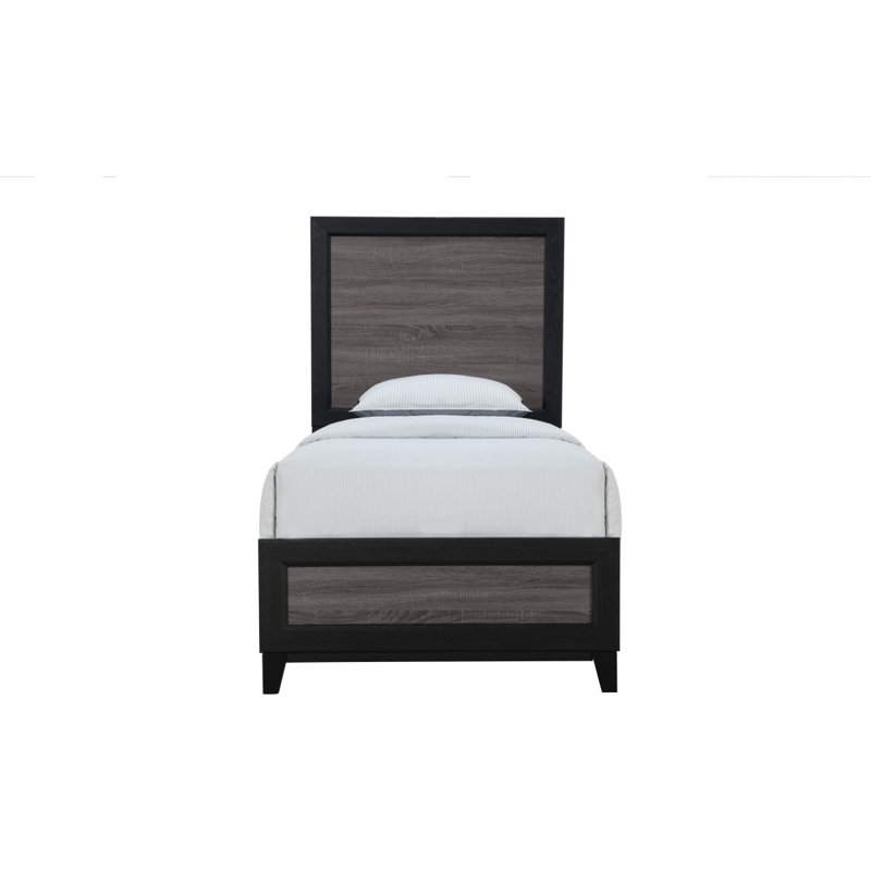 LIT DOUBLE GRIS SOLUTO ET NOIR, Lit simple