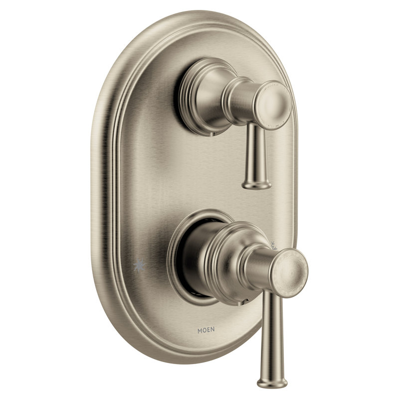 Garniture de douche à 2 poignées avec valve de transfert intégrée Belfield M-CORE 3-Series, valve requise, Nickel brossé