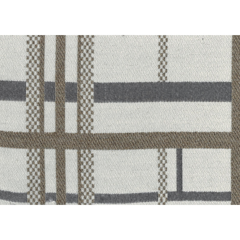 Pouf ottoman carré multicolore en jacquard avec fond antidérapant et garnissage en sac de haricots, Multi Plaid Fabric