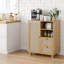 Buffet en rotin avec tablette réglable, buffet avec tiroirs pour le salon, la cuisine, le vestibule-1437017236