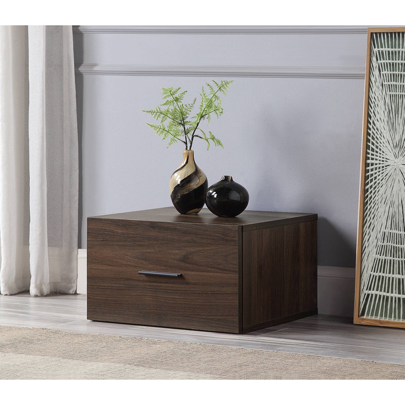 Tiroir de rangement modulaire, finition noyer