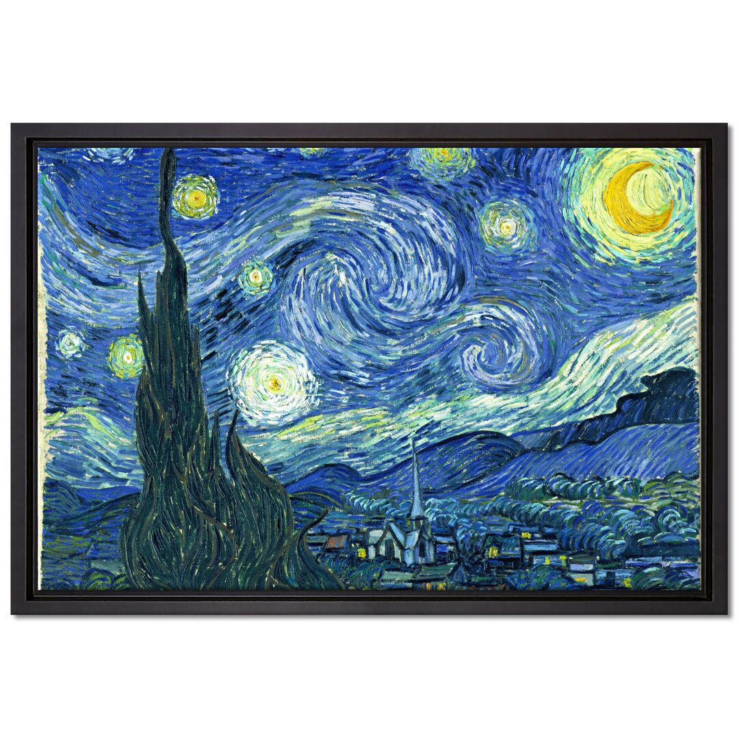 Gerahmter Kunstdruck Leinwandbild Die Sternennacht von Vincent Van Gogh