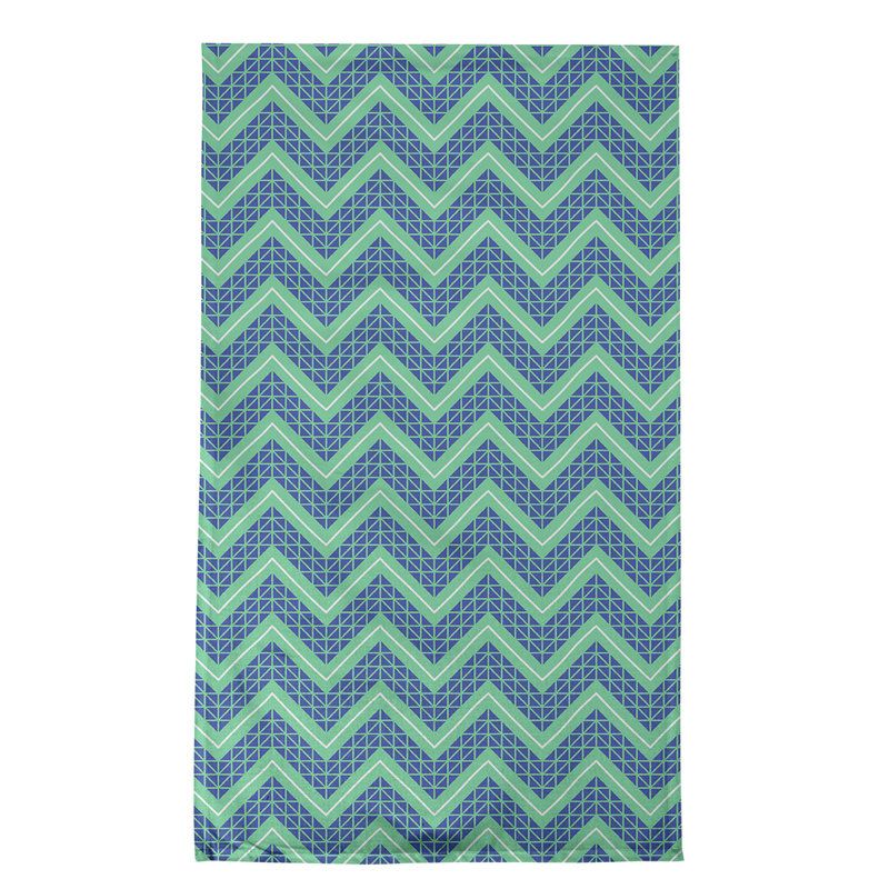 Stephenie Tea Towel Kitchen Towel, Light Green/Blue/White, Cotton Twill