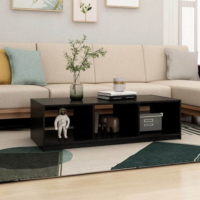 Gerno Solid Coffee Table with Storage, Black