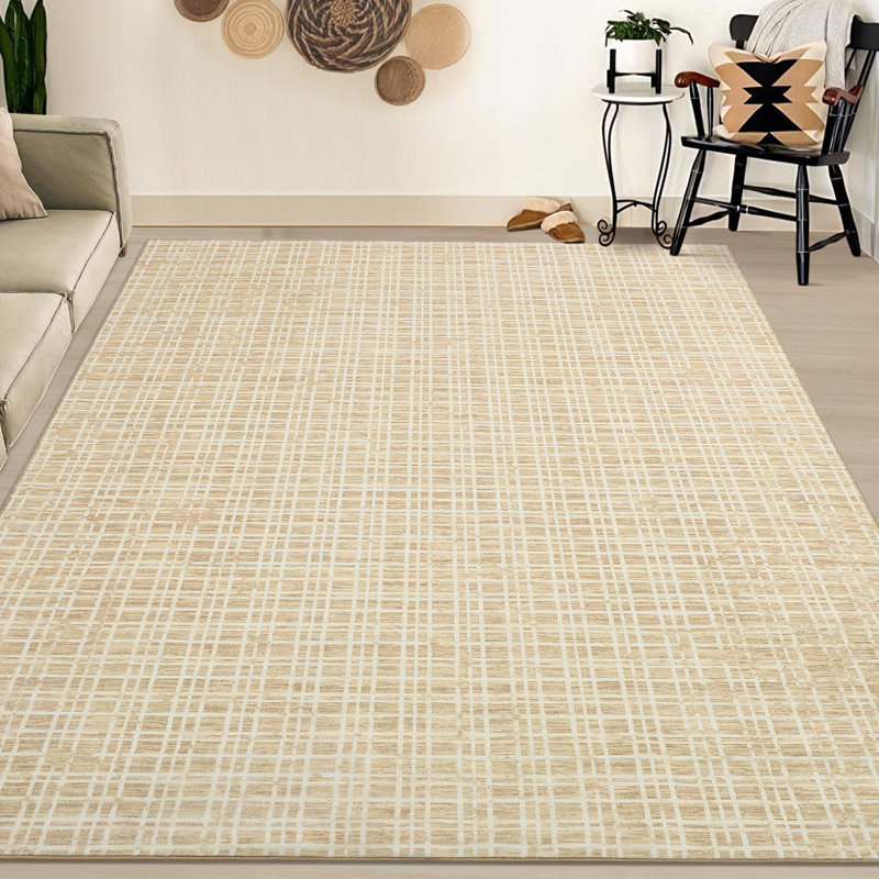 Indoor Modern Geometric Area Rug Washable Low Pile Soft Carpet for Home Decor, Rectangle 9' x 12'