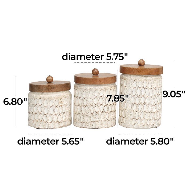 Ensemble de 3 pots de cuisine et pots de rangement