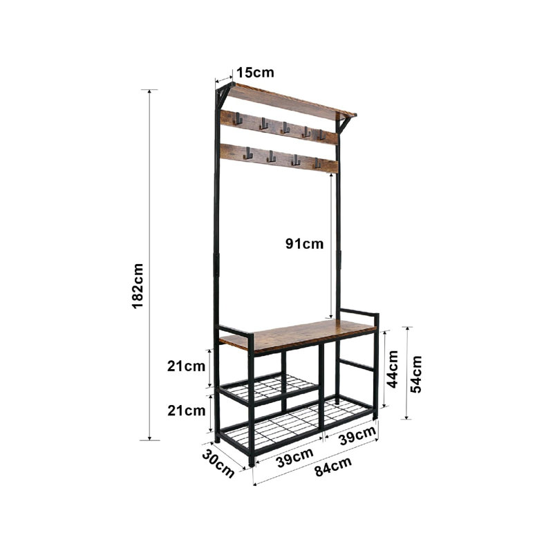 84 cm W Hall Tree