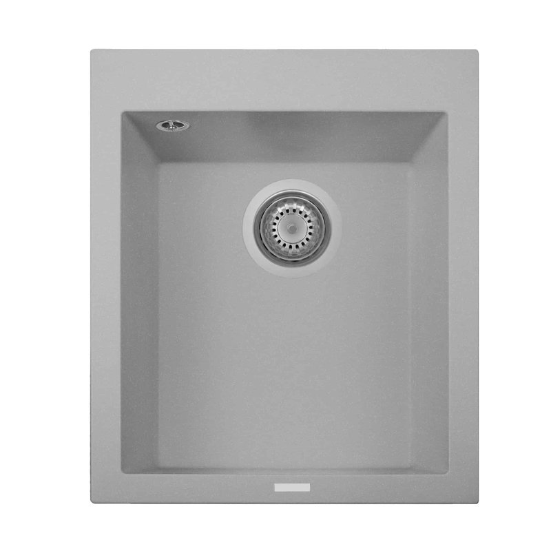 Belfry Kitchen Conklin 500mm W Single Bowl Granite Kitchen Sink with 3 Faucet Holes, Aluminium