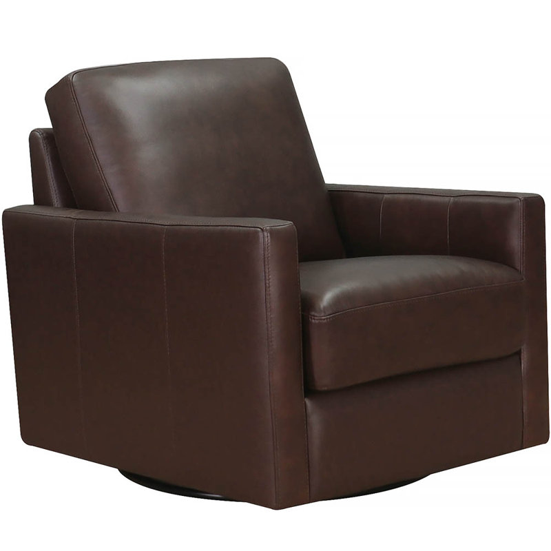 Chaise pivotante en cuir Vara, Cuir véritable brun Dillon