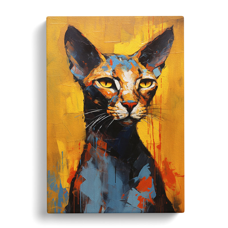 Egyptian Cat Gestural No.2 - Print, 50cm H x 35cm W x 3cm D