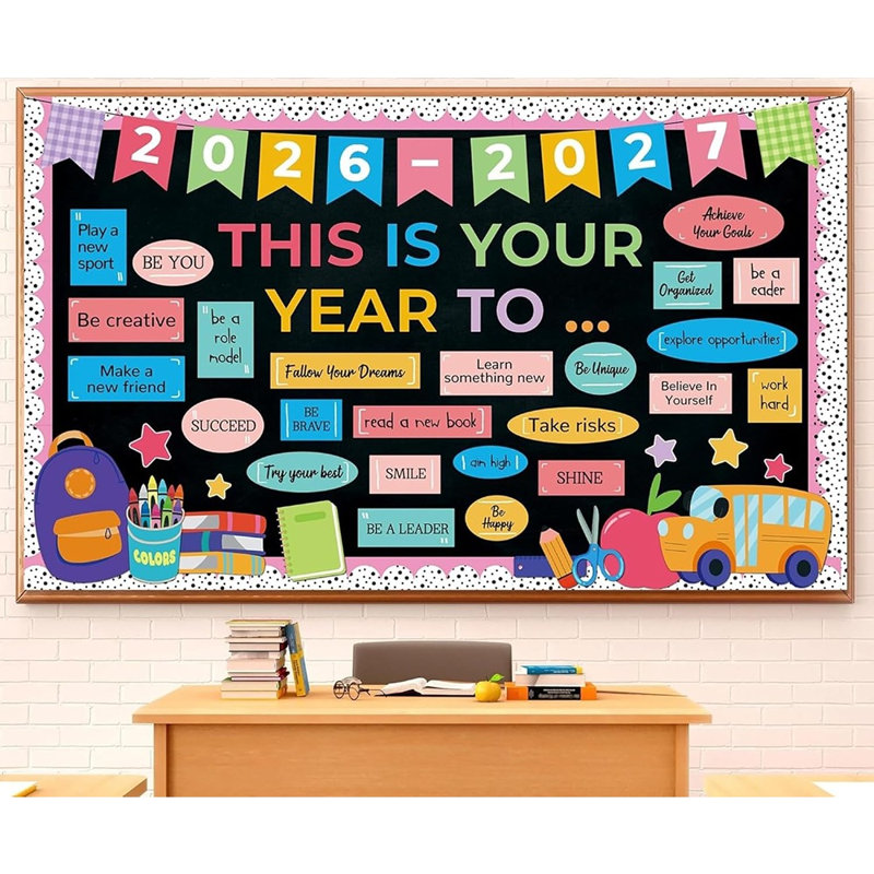 Ensemble de décorations de babillard en classe - «This Is Your Year», ensemble d'inspiration pastel pour la rentrée scolaire