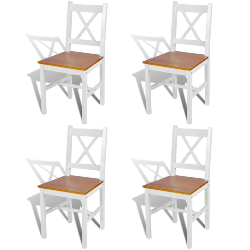 Chaise de salle à manger, Brun / blanc, 4