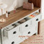 Ensemble de chambre à coucher 3 pièces, commode 7 tiroirs et 2 tables de chevet
