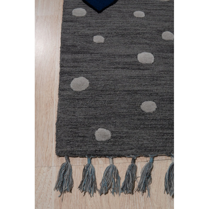 Tapis en laine touffeté à la main pour enfants, tapis gris, doux et durable pour ajouter confort et charme ludique aux chambres d'enfants, aux chambres de bébé ou aux aires de jeux