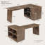 Bureau d'ordinateur en L 66 po avec rangement ouvert et fermé, bureau d'ordinateur Rustic Farmhouse