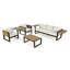 Ensemble de conversation d'extérieur en aluminium avec coussins 4 pièces Beige