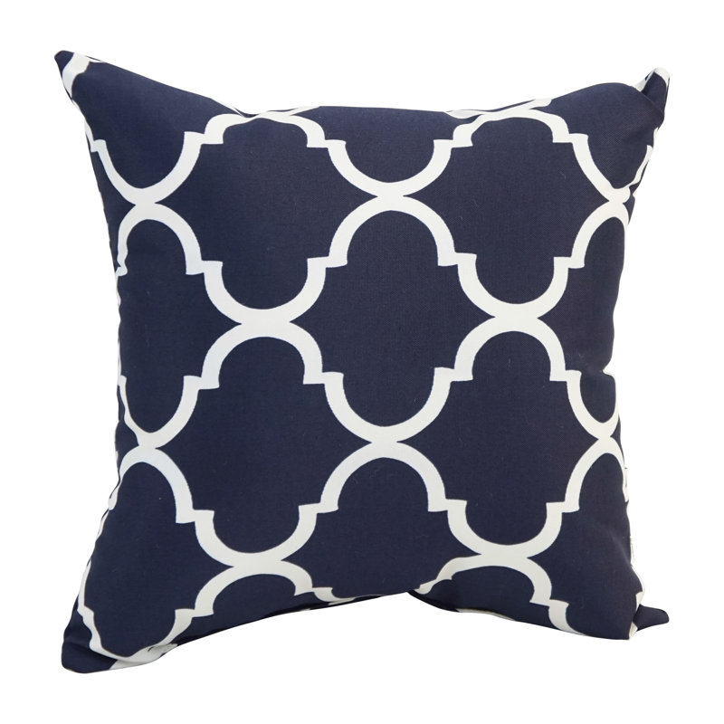 Outdoor Cushion Collection Indoor/Outdoor Geometric Throw Pillow, Landview Navy
